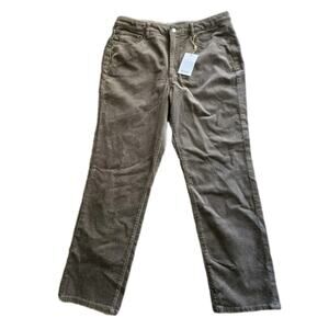 NWT Quince Corduroy Straight Leg Pants Women’s Sz 14 Seaweed Comfort Classic